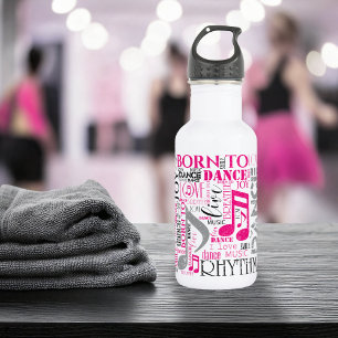 Botella De Agua Nacido en Dance Gray rosa ID277