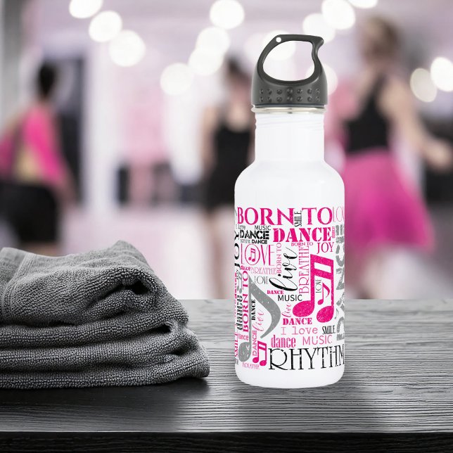 Botella De Agua Nacido en Dance Gray rosa ID277 (Subido por el creador)