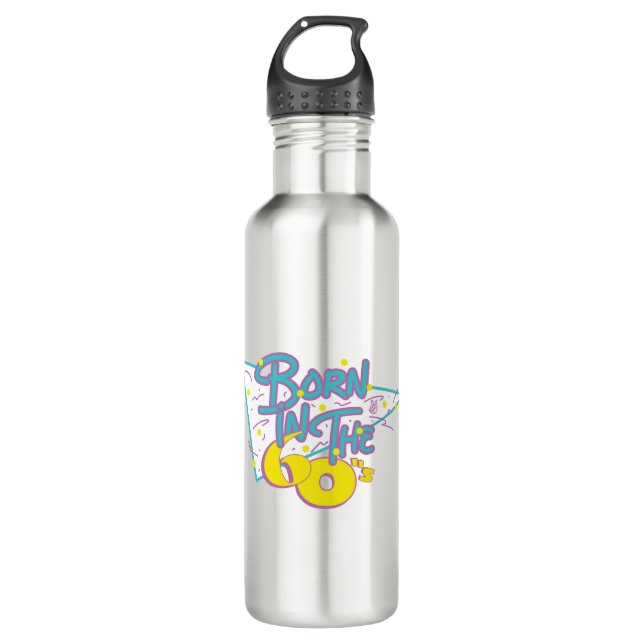 Botella De Agua Nacido en los 60, una forma divertida de mostrar t (Anverso)