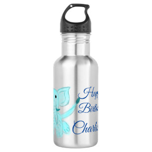 Botella De Agua Nacimiento de agua elefante de bebé feliz cumpleañ