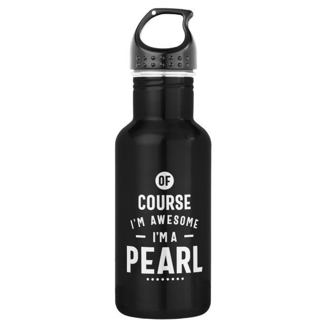 Botella De Agua Nacimiento del nombre personalizado de Pearl (Anverso)
