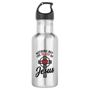 Botella De Agua Nada Más Que La Sangre De Jesús Camiseta Cruz Vint