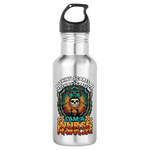 Botella De Agua Nada Me Asusta Enfermera Halloween Calavera Jering