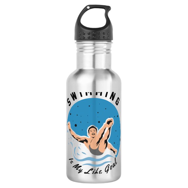 Botella De Agua nadar es mi objetivo de vida (Anverso)