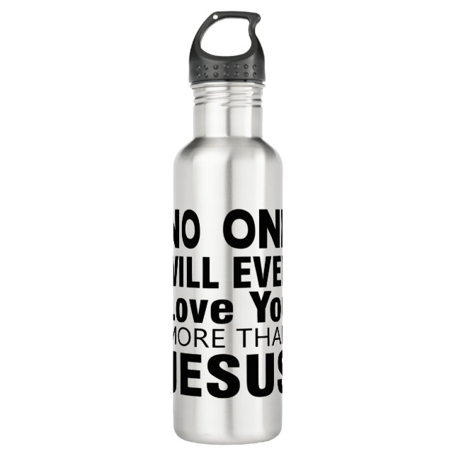 Botella De Agua Nadie Te Amará Más Que Jesús (Anverso)