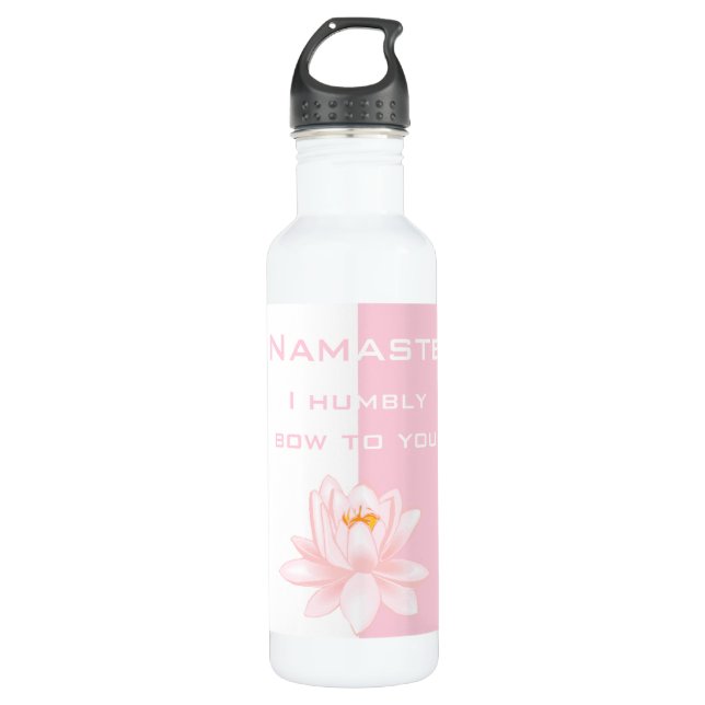 Botella De Agua Namaste con la flor del Lotus (Anverso)