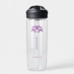 Botella De Agua Namaste Lotus Flower Nombre personalizado moderno<br><div class="desc">Namaste Lotus Flower Modern Personalized Name Sports Fitness Yoga Water Bottle incluye una flor de loto con el texto "namaste" en escritura moderna de caligrafía con letras a mano y personalizada con tu nombre. Perfecto regalo para amigos y familia por cumpleaños, Navidades, Día de la Madre, mejores amigos, amantes del...</div>