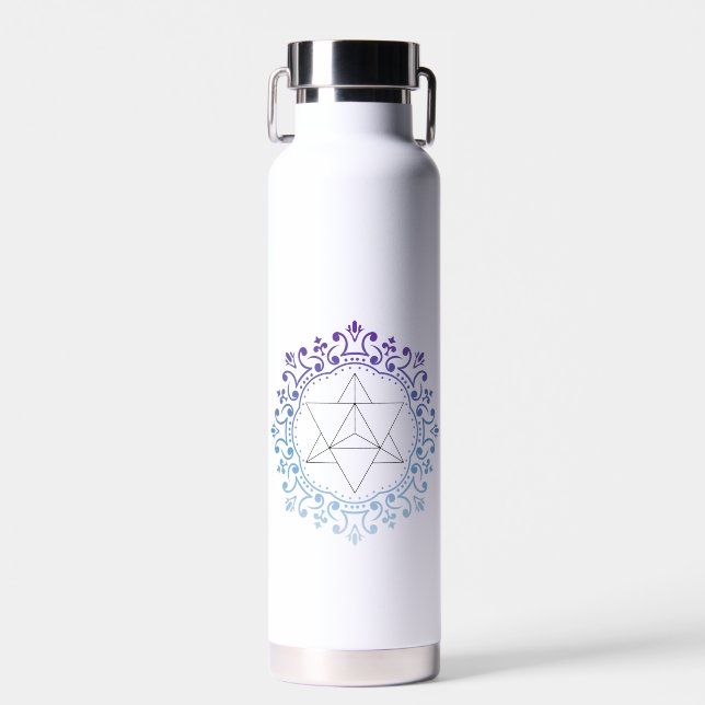 Botella De Agua Namaste Mandala Merkaba Yoga Mediación espiritual (Delantero)