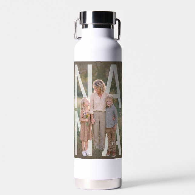 Botella De Agua Nana PhotoPop personalizada (Delantero)