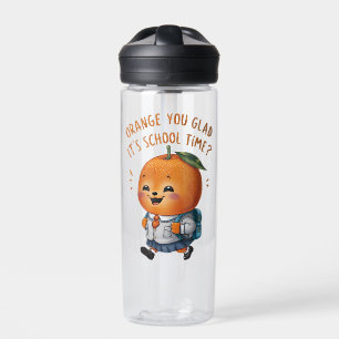 Botella De Agua Naranja con uniforme de vuelta a la escuela botell