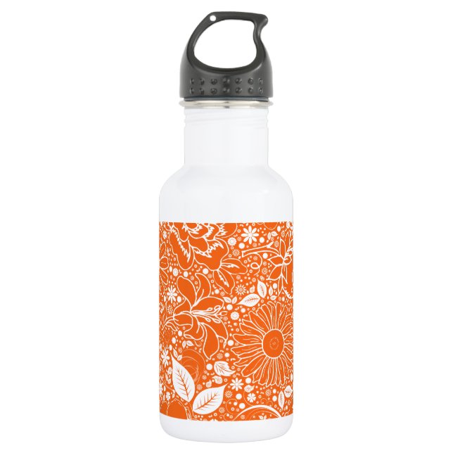 Botella De Agua Naranja de belleza botánica (Anverso)