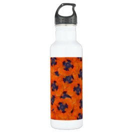 Botella De Agua Naranja de escarlata Poppy patrón sin soldadura