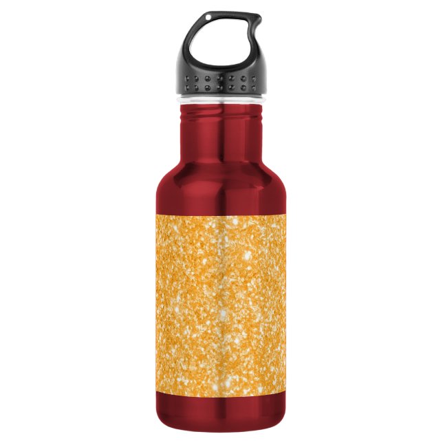 Botella De Agua Naranja del purpurina (Anverso)