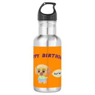 Botella De Agua Naranja Feliz Cumpleaños