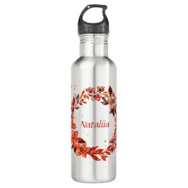 Botella De Agua Naranja Floral