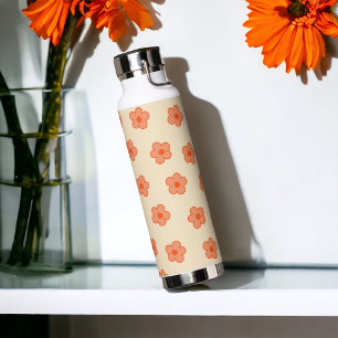 Botella De Agua Naranja Hippie Peach Preppy