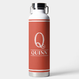 Botella De Agua Naranja Monogrammed