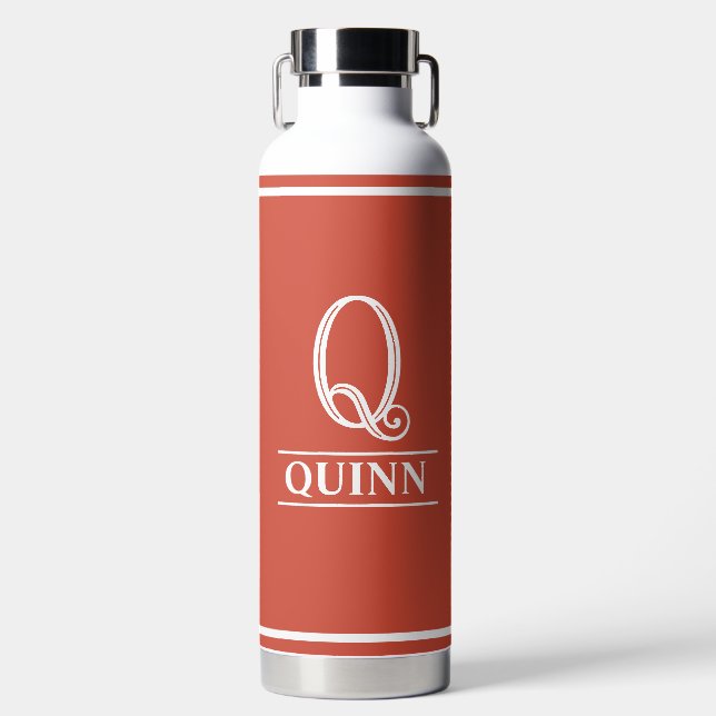 Botella De Agua Naranja Monogrammed (Delantero)