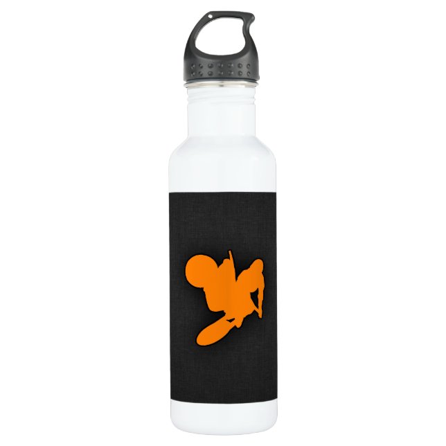 Botella De Agua Naranja Motocross (Anverso)