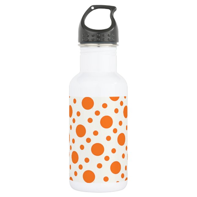 Botella De Agua Naranja Polka Dot Retro Diseño (Anverso)