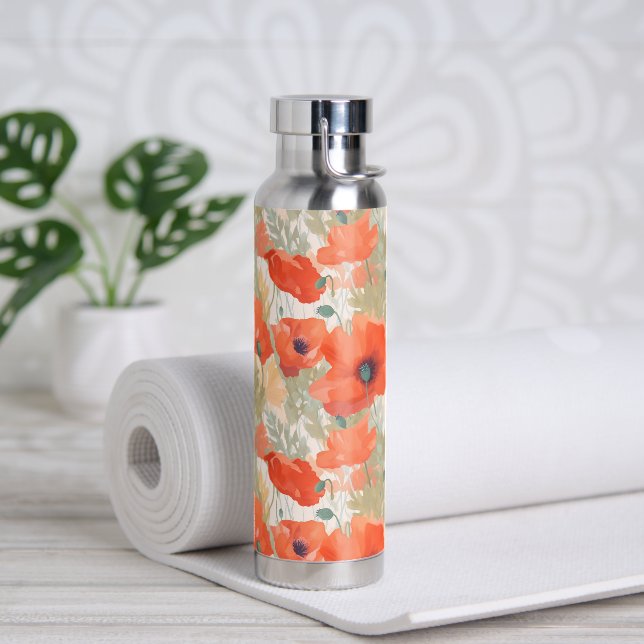 Botella De Agua Naranja Poppy Meadow (Yoga)
