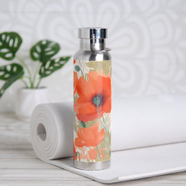Botella De Agua Naranja Poppy Meadow