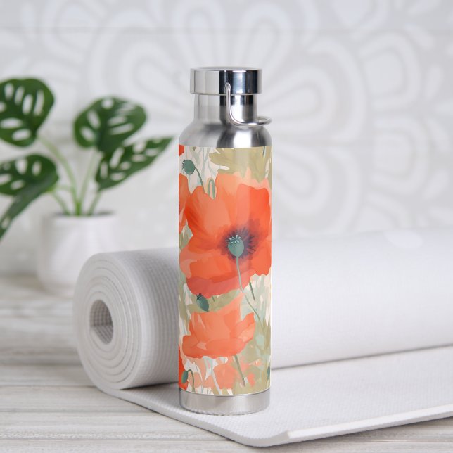 Botella De Agua Naranja Poppy Meadow (Yoga)