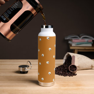 Botella De Agua Naranja Random Cute Kawaii Skull Dots