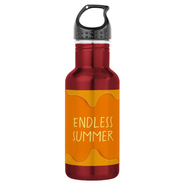 Botella de agua naranja roja Verano sin Fin (Anverso)