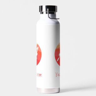 Botella De Agua Naranja rojo amarillo Monograma Inicial A blanco