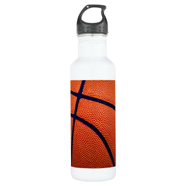 Botella De Agua Naranja y baloncesto negro (Anverso)