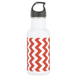 Botella De Agua Naranja y Zigzag blanco