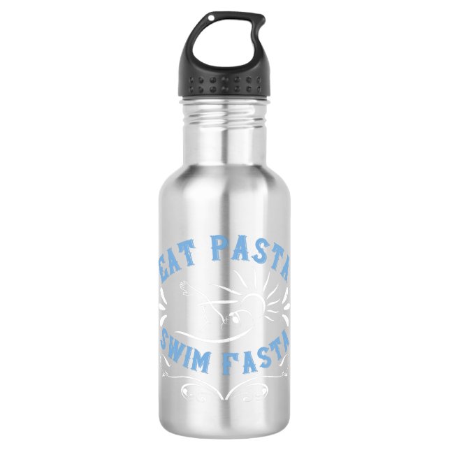 Botella De Agua Natación - Comer Pasta Natación Fasta (Anverso)