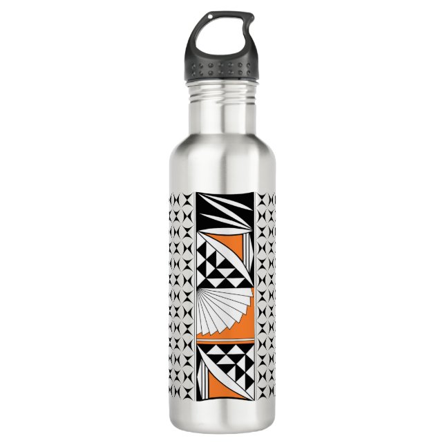 Botella De Agua Nativo del suroeste amanecer en Naranja (Anverso)