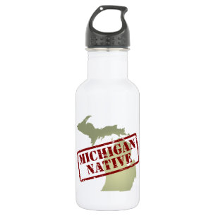 Botella De Agua Natural de Michigan sellado en mapa
