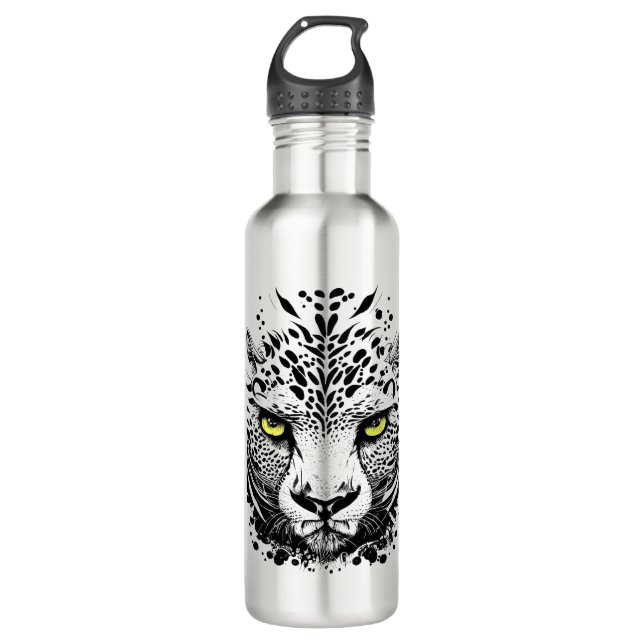 Botella De Agua Naturaleza animal salvaje Cheetah Ilustracion arte (Anverso)