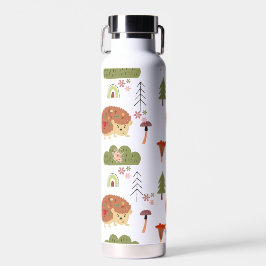 Botella De Agua Naturaleza Cuidada Hedgehog Patrón Arcoiris Floral