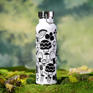 Botella De Agua Naturaleza de los hongos Negro