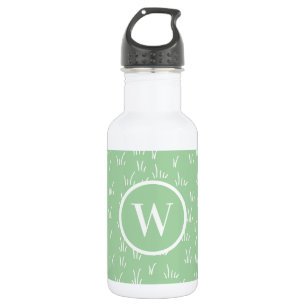 Botella De Agua Naturaleza fresca Patrón de gramíneas verdes y m
