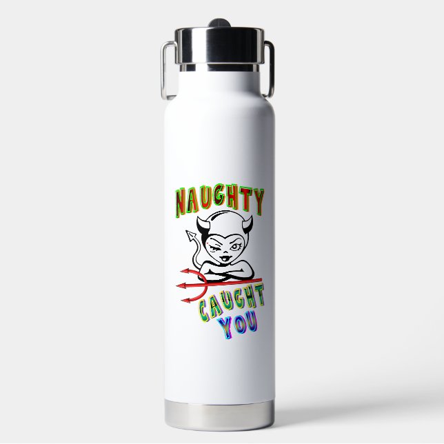 Botella De Agua Naughty Te Atrapó (Frente)