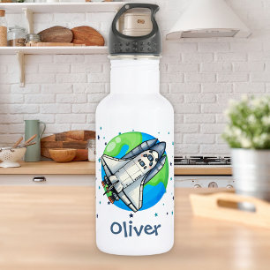Botella De Agua Nave Espacial Adorable Alrededor de la Tierra