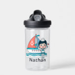 Botella De Agua Navegador y barco personalizados<br><div class="desc">Botella de agua de temática náutica.</div>
