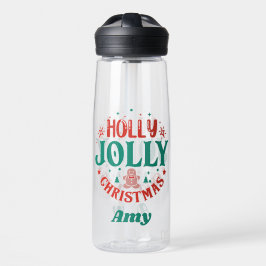 Botella De Agua Navidad alegre y divertida Hombre de jengibre Retr