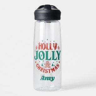 Botella De Agua Navidad alegre y divertida Hombre de jengibre Retr