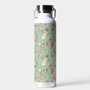 Botella De Agua Navidad con Estilo Vintage