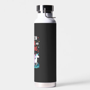 Botella De Agua Navidad Creo En Santa Y Unicornios Divertido Xm