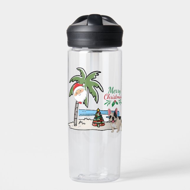 Botella De Agua navidad en la playa (Delante)