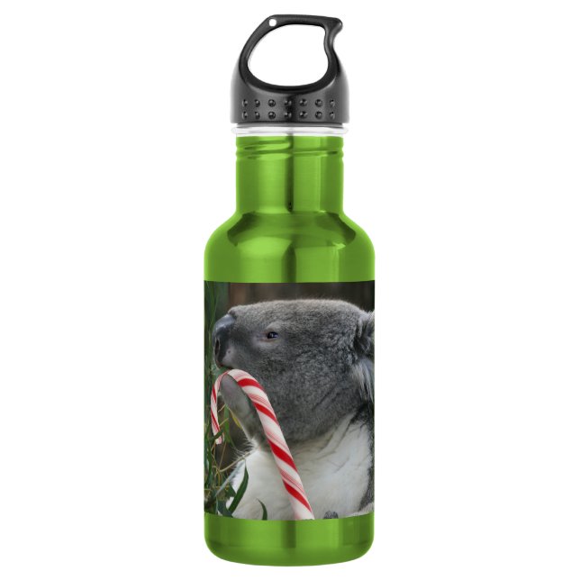 Botella De Agua Navidades australianos de Koala Candy Cane (Anverso)