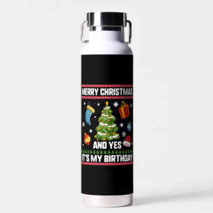 Botella De Agua Navidades Camisas De Cumpleaños, Feliz Navidad Y S