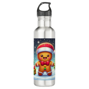 Botella De Agua Navidades caprichosos/hombre de pan de jengibre de
